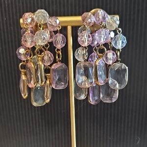 Soft Rose Colored Chandelier Earrings